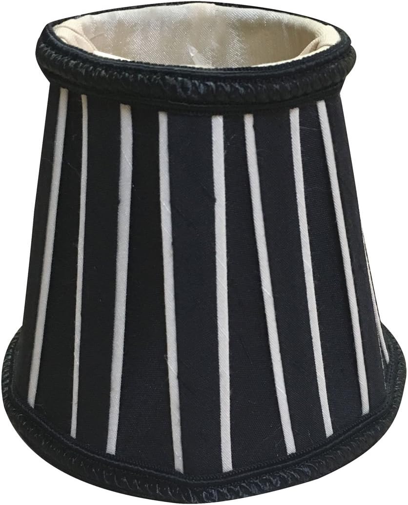Royal Designs, Inc. CS-503BLK/ EG English Pleated Chandelier Lamp Shade, Black