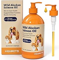 Vista 7 de Aceite de salmón silvestre de Alaska para perros y gatos, suplementos de aceite de pescado Omega 3 con EPA y DHA para la piel y el pelaje
