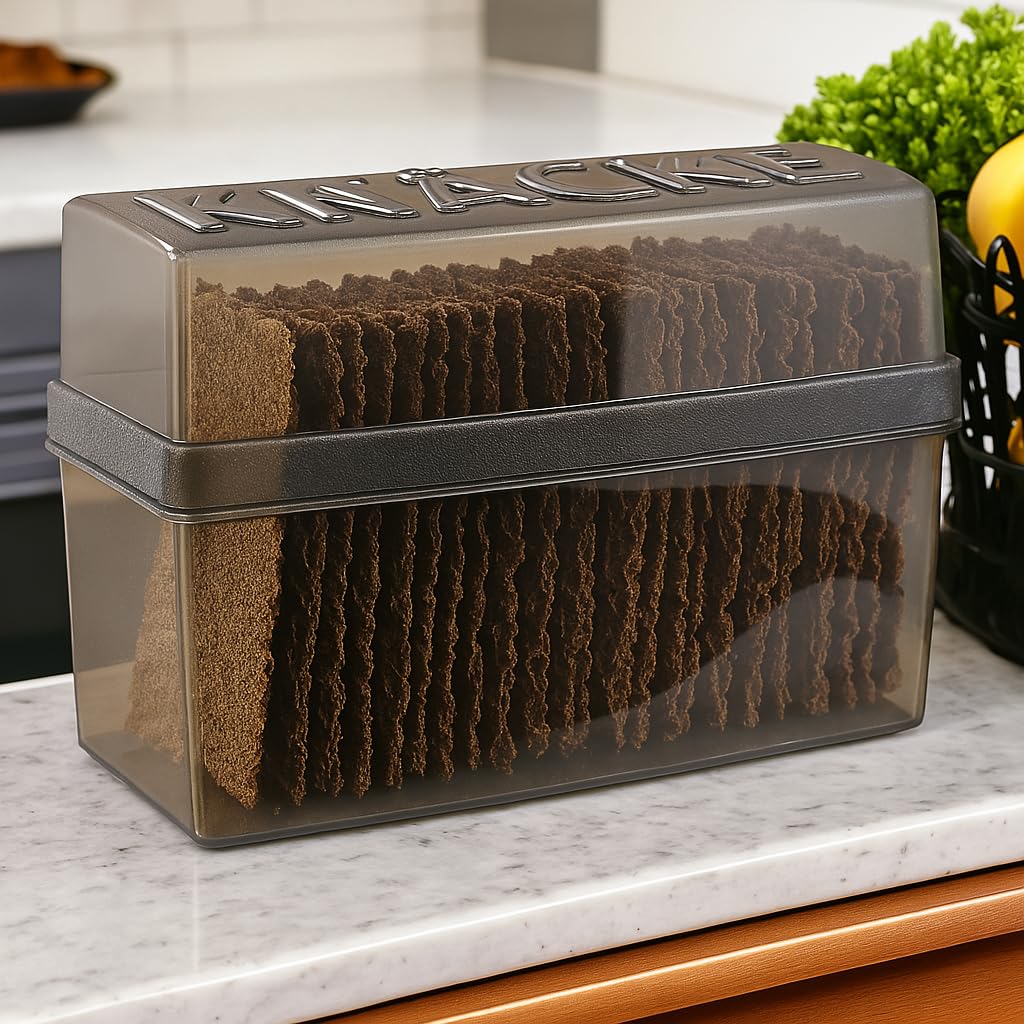 contenitore per pane croccante con coperchio - Brotbox - ermetico - scatola per la conservazione - Trasparente/bianco (2 pezzi - mix)