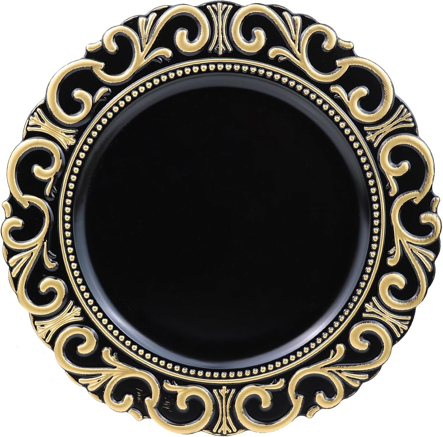 Spsyrine White Charger Plates, Set of 6 Chargers for Dinner Plates, 13 Inch Table Chargers for Bulk Wedding, Party Decoration