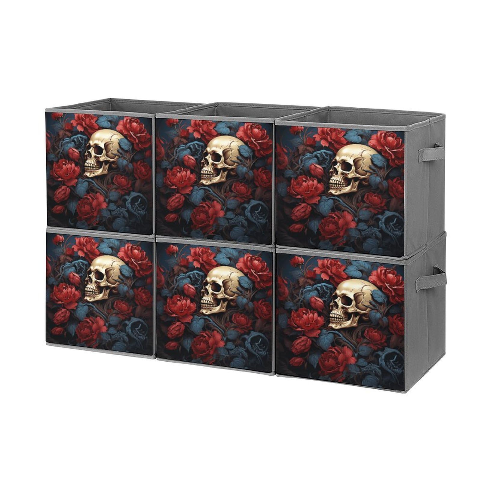 Boîtes de rangement empilables tête de mort contre le désordre