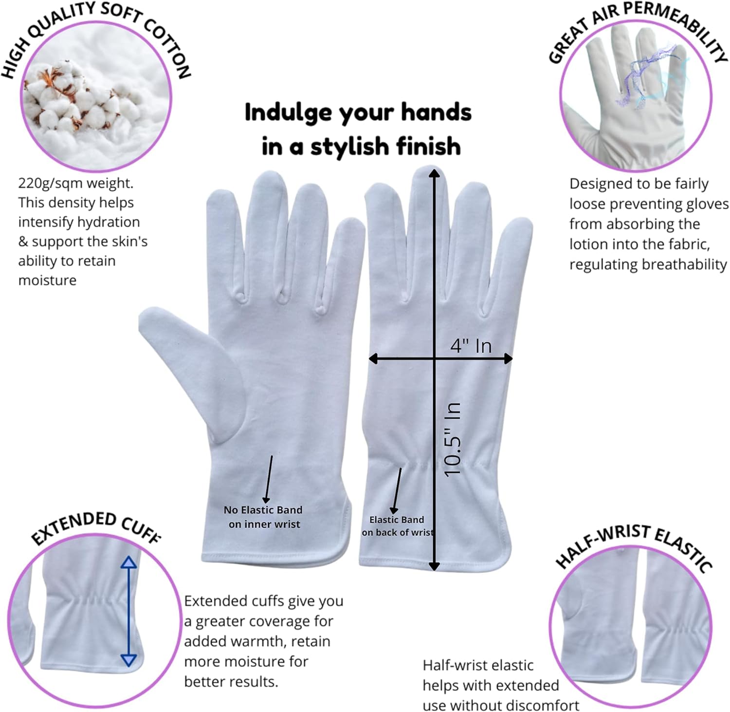 6 Pairs White Cotton Gloves, Moisturizing Gloves Overnight, Cotton Gloves for Dry Hands, Cotton Gloves for Eczema, Nighttime Gloves, Moisturizing Gloves (6 Pairs) : Beauty & Personal Care