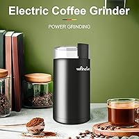 Vista 10 de Wancle Molinillo de café eléctrico, molinillo de especias, molinillo de café de un solo toque para granos, especias y más, con cepillo limpio negro