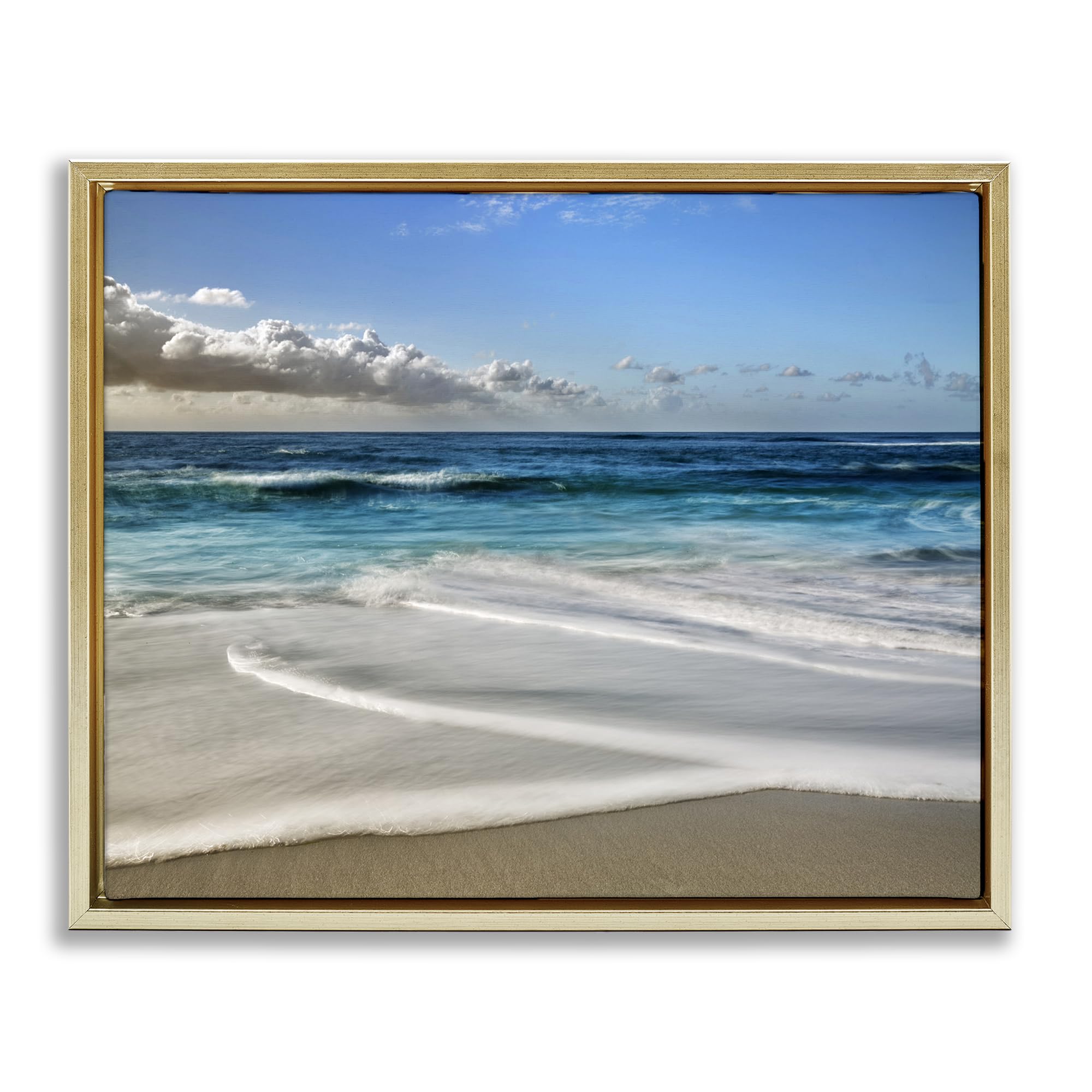 'Morning Foam on Shore'| Floating Frame Canvas Art