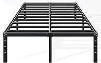 Hafenpo 18 Inch Full Bed Frame - Sturdy Metal Platform Full Size, No Box Spring Needed, Heavy Duty, Easy Assembly, Strong Bearing Capacity, Under Bed Storage, Black