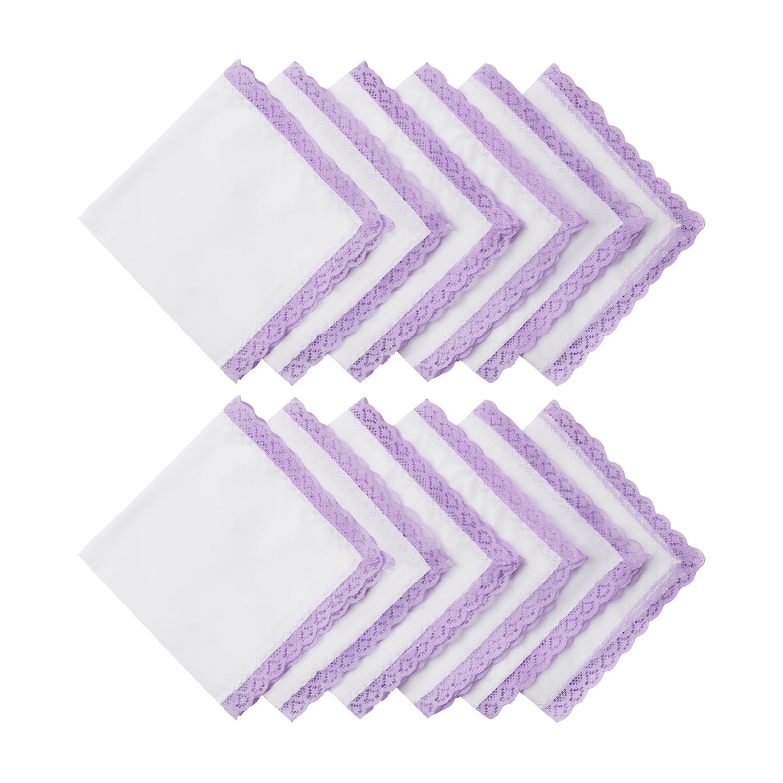 PACGOTHHandkerchiefs for Women 100% Cotton, Ladies Handkerchiefs for Embroidery, Women’s Lace Handkerchiefs Wedding Hankies