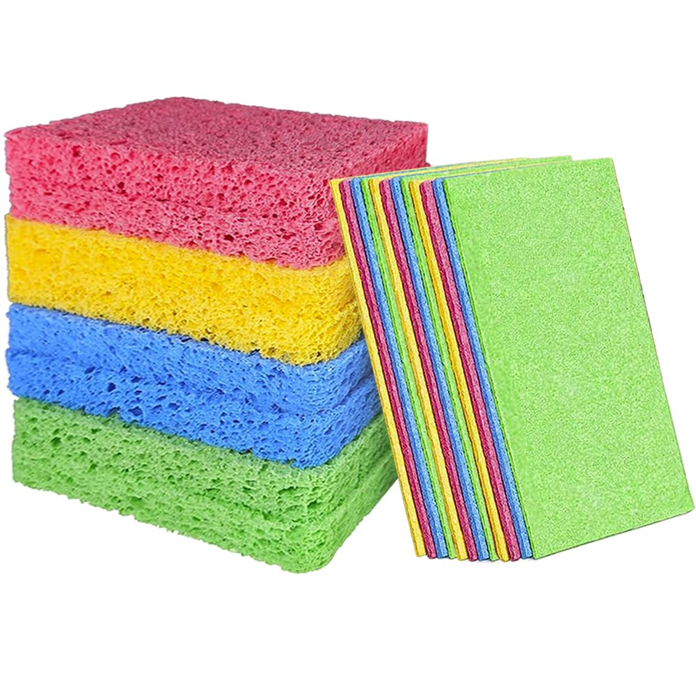 Lizceymd 12 Pcs Pop Up Eco Sponges Compostable Non Scratch Washing Up Sponge Reusable Absorbent Kitchen Seep Sponges For Kitchen Bathroom Dish Cleaning Sponge