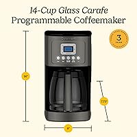 Vista 8 de Cuisinart Cafetera de 14 Tazas, Máquina de Café Programable PerfecTemp con Jarra de Vidrio, Configuración de 1-4 Tazas, Control de Fuerza de Acero