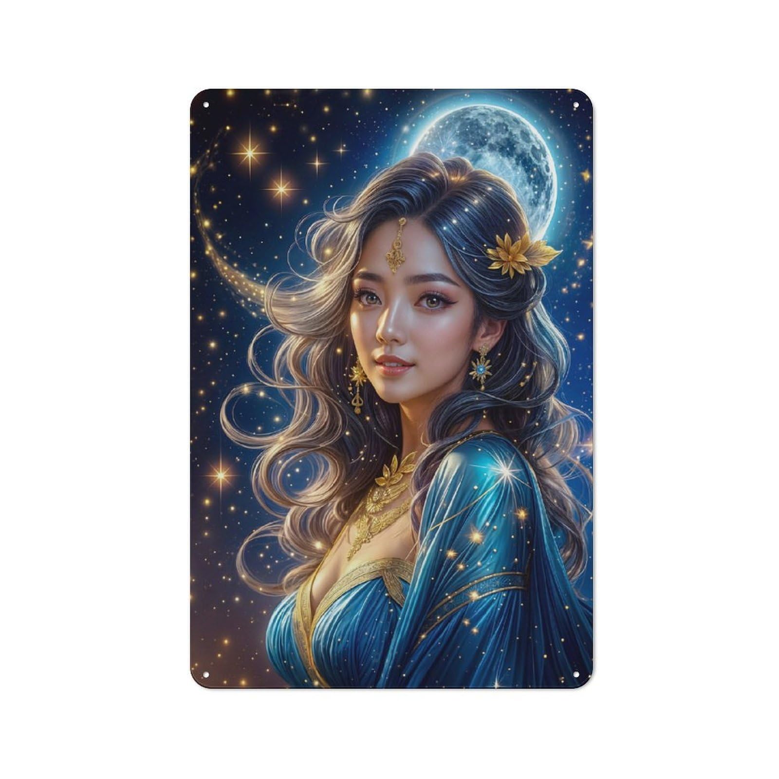 Junmoney Beautiful Princess Metal Wall Plaque 30X20cm, Understated Creative Space Decor For Home Office, Reading Corner Or Bedroom