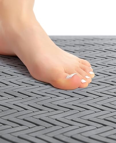 Miniatura 31 de Bligli Alfombra de bañera antideslizante, 17 x 27 pulgadas de largo, lavable a máquina, tapete antideslizante de ducha con 246 ventosas fuertes