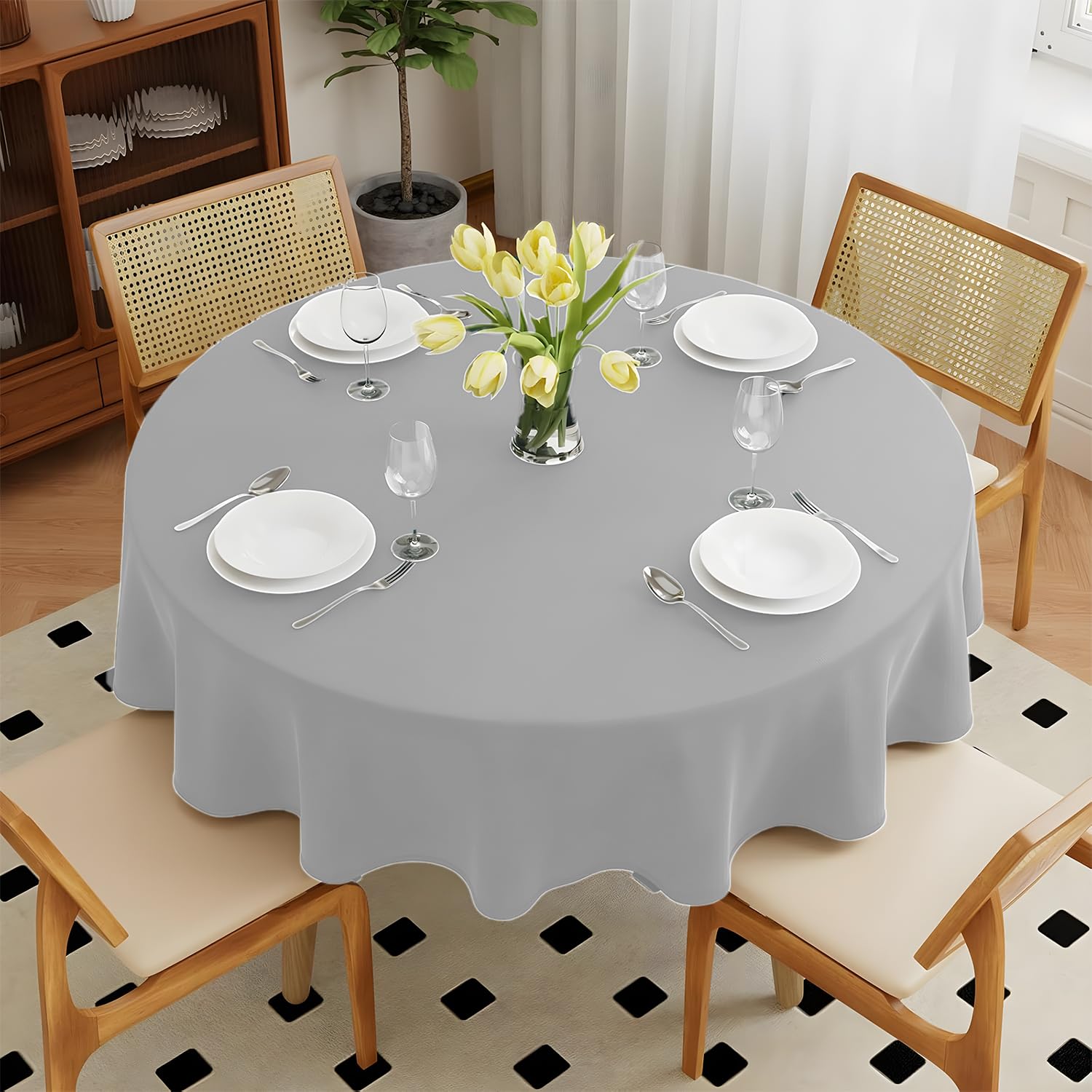 Weddecor Tovaglia rotonda in cotone e poliestere e lino, per matrimoni, compleanni, ricevimenti, banchetti, ristoranti, eventi, feste e spettacoli, 178 x 178 x 0,5 cm, 10 pezzi, 178 x 178 x 0,5 cm