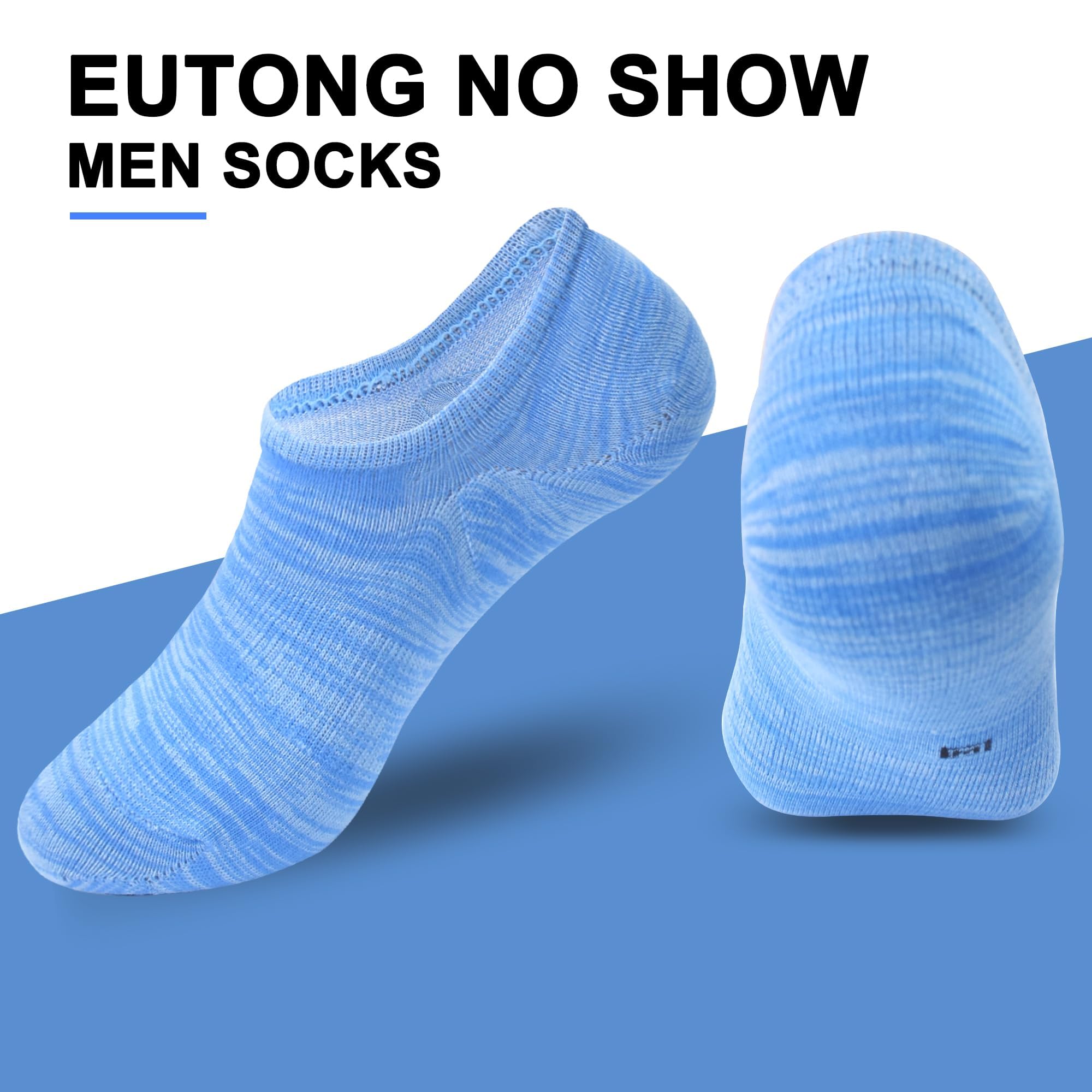 ELUTONG Calcetines invisibles para hombre, calcetines de entrenamiento con rayas antideslizantes de corte bajo, 8 pares, talla 5.5-11