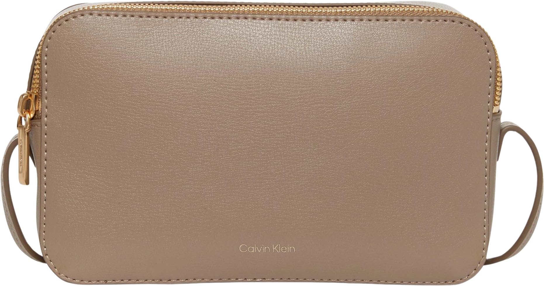 Calvin Klein LV04F3276G - Borsa per fotocamera allungata con logo foil da donna, taglia unica, colore: Marrone