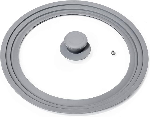 Oishii Lidmaster Universal Glass Lid with Silicone Rim - suitable for Cooking Pots and Frying Pans Ø 24, 26 und 28 cm