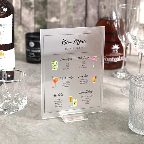 Miniatura 46 de UNIQOOO Paquete de 6 letreros acrílicos esmerilados en blanco para mesa de boda, 11 x 14 pulgadas, hoja acrílica para soporte de números de mesa