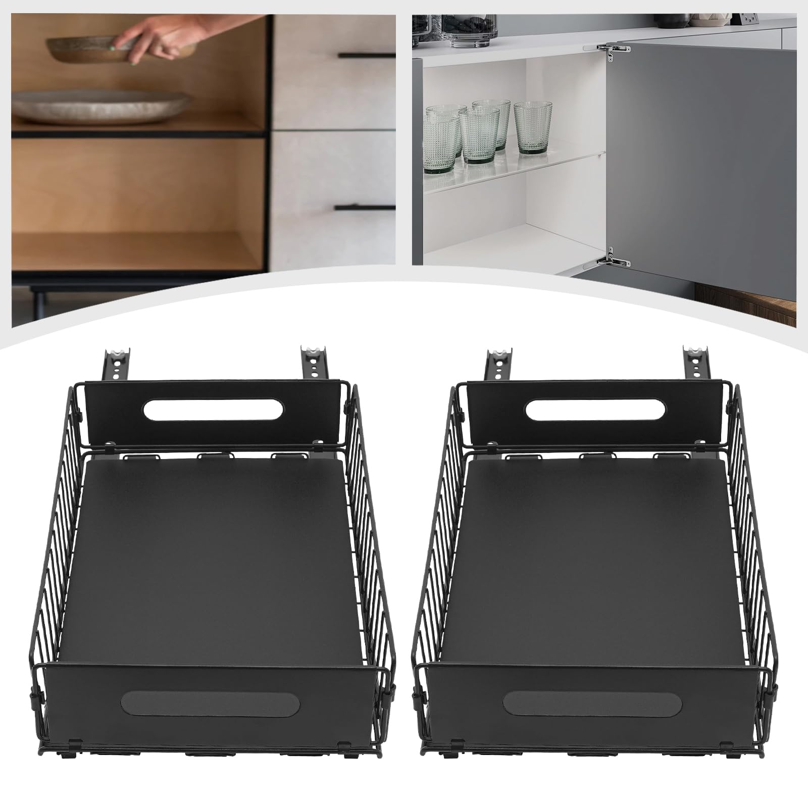 Confezione da 2 organizzatori estraibili, organizer per armadi per cucina e bagno, con 5 kg di capacità elevata, facile installazione per gli amanti della casa e dell'ordine