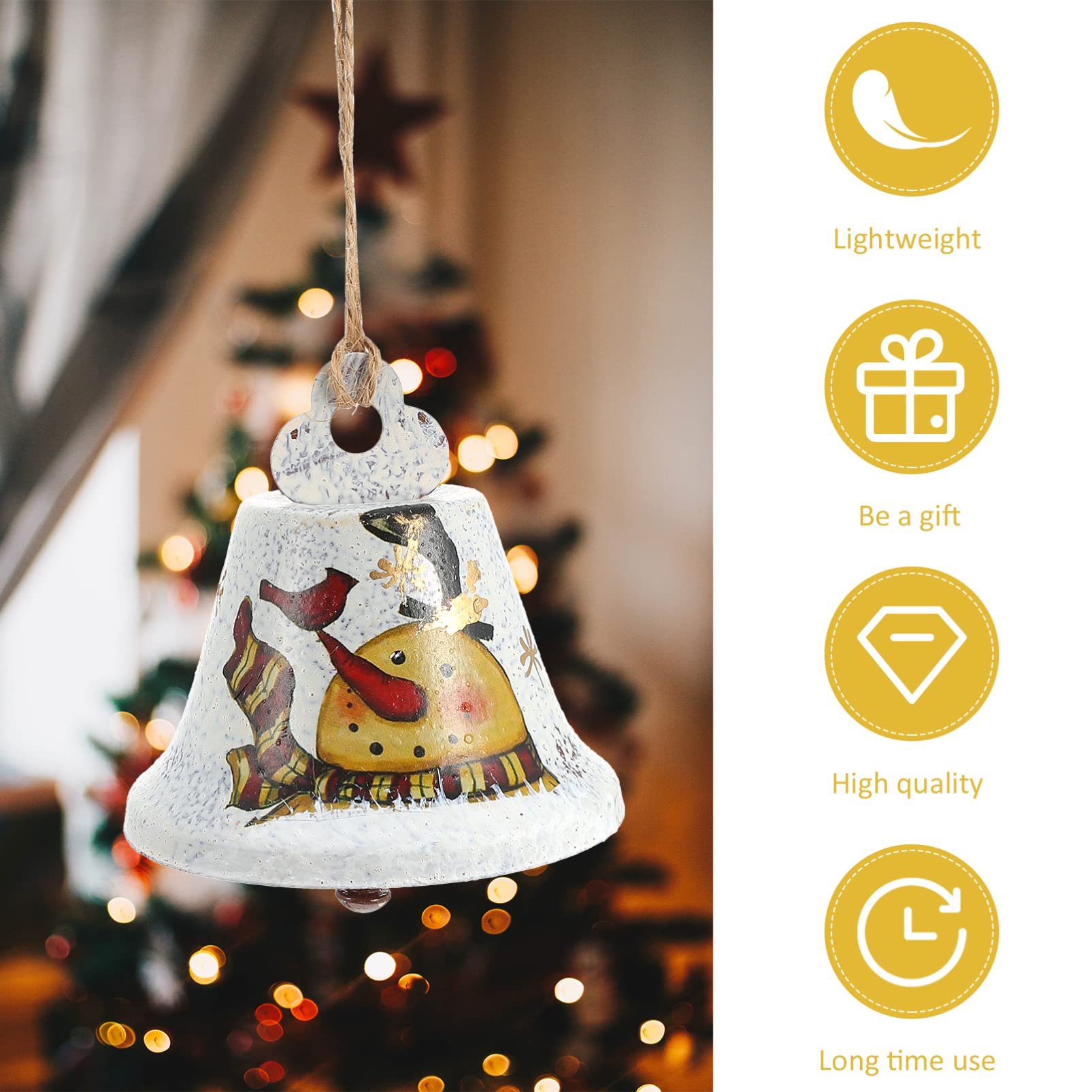 Cabilock 3 Set Campane Di Natale Alberi Di Natale Luci Per Esterni Luci Da Festoni Lucine All'aperto Luci Fatate Campana Appesa Al Festival Campana Sospesa Ferro Battuto 4 Pezzi * 3