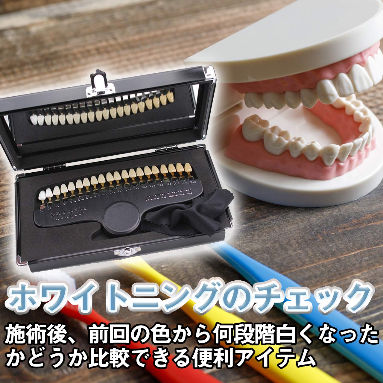 Amazon.co.jp: Felimoa 歯 シェードガイド 20段階 ホワイトニング用 色