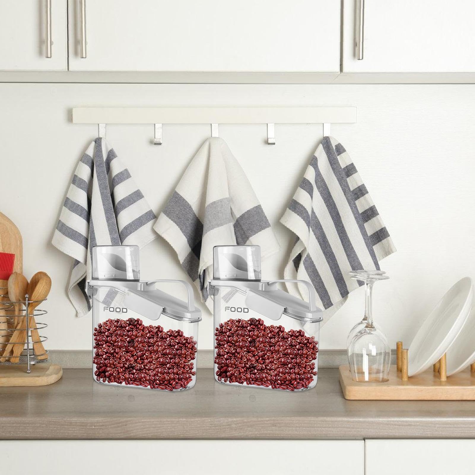 Contenitori per cereali | Contenitore per cereali secchi con coperchio ermetico | Dispenser di cereali da cucina multifunzione per fagioli verdi, riso