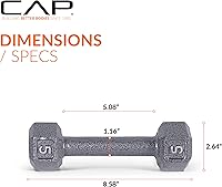 Vista 128 de CAP Barbell Mancuerna hexagonal de hierro fundido Múltiples opciones Negro