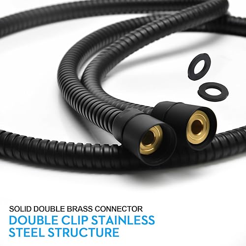 Miniatura 35 de Manguera de ducha, manguera de mano de acero inoxidable extra larga de 69 pulgadas con inserto de latón y tuerca, duradera y flexible (cromado)