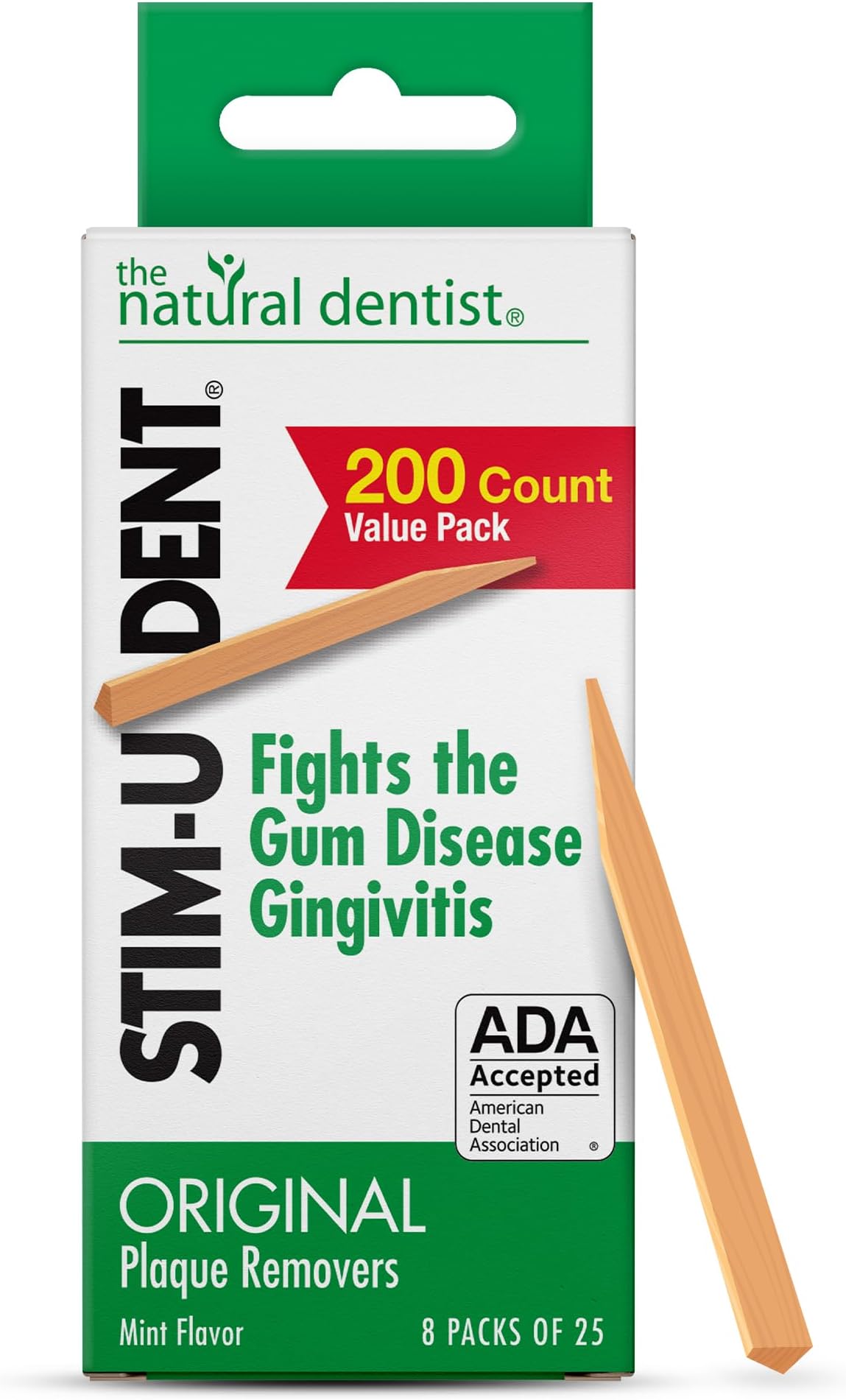The Natural Dentist Stim-U-Dent Original Plaque Removers 200ct - 8 Packets of 25 Picks