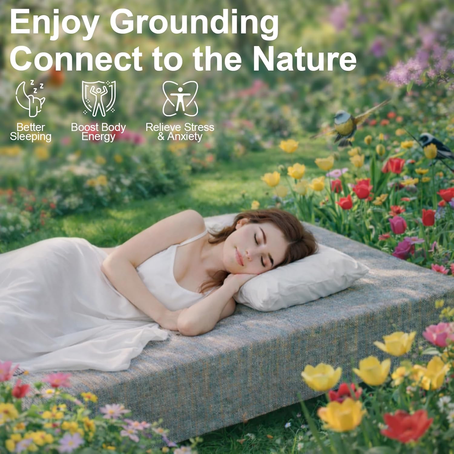 2 Sets Grounding Sheet and Grounding Pad for Bed King Size