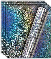 Vista 28 de Vinilo de transferencia de calor Aqua Foil HTV para playera 12" X 10" (Paquete de 5), fácil de desmalezar, tamaño garantizado