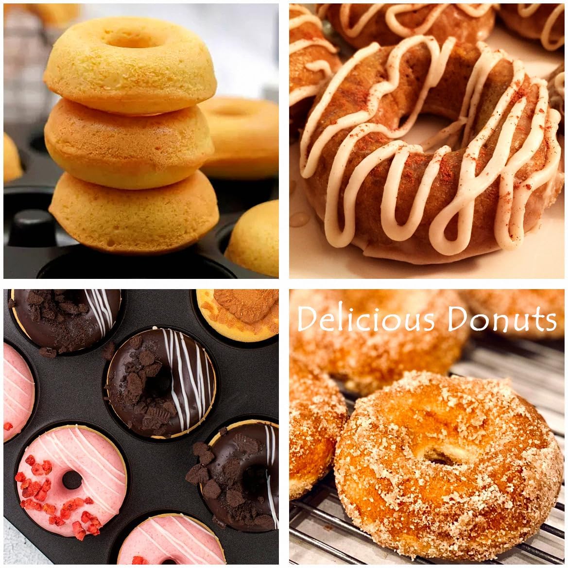 12-Cavity Nonstick Donut Pan Baking Ring Doughnut Pans for Bread Muffin Oven Baking Pastries Pan