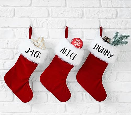 Miniatura 6 de 279 letras termo-adhesivas de 1.5 pulgadas, letras de transferencia de la A a la Z, calcomanías de letras para medias de Navidad, letras flocadas