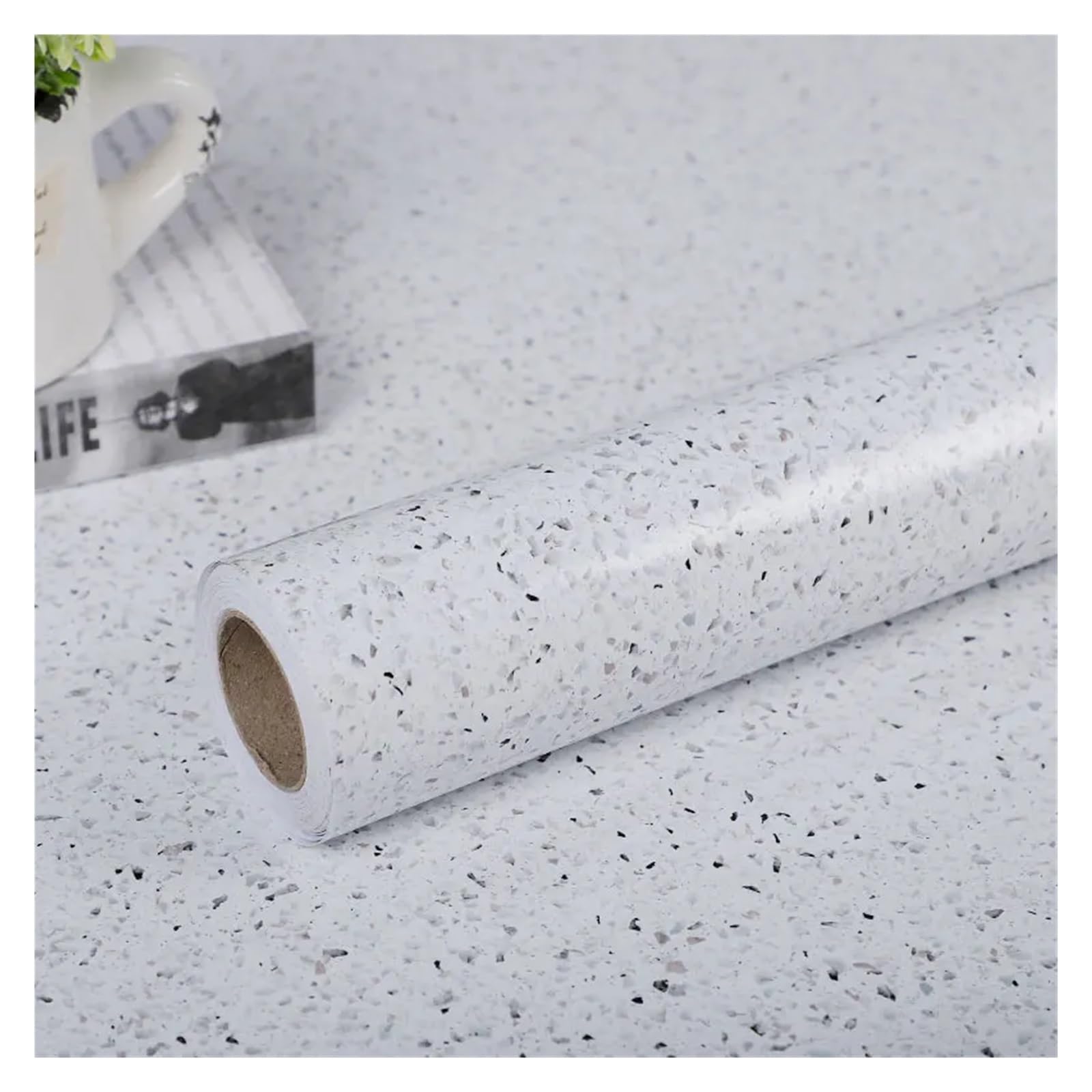 Ayztantine Self-Adhesive Wallpaper Marble Gravel Wallpapers DIY Self-Adhesive Kitchen Bathroom Cabinet Wall Sticker Home(Shiny-774,80cm x 5m)