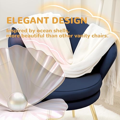 Miniatura 5 de Juego de 2 sillas decorativas, sillas de tocador de terciopelo con respaldo, silla decorativa pequeña moderna de mediados de siglo para sala de