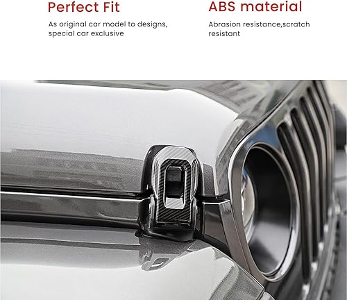 Miniatura 6 de Unifizz Cubierta de fibra de carbono para soportes de bloqueo de capó de automóvil para Wrangler JL JLU 2018-2021 y Gladiator JT 2018-2021