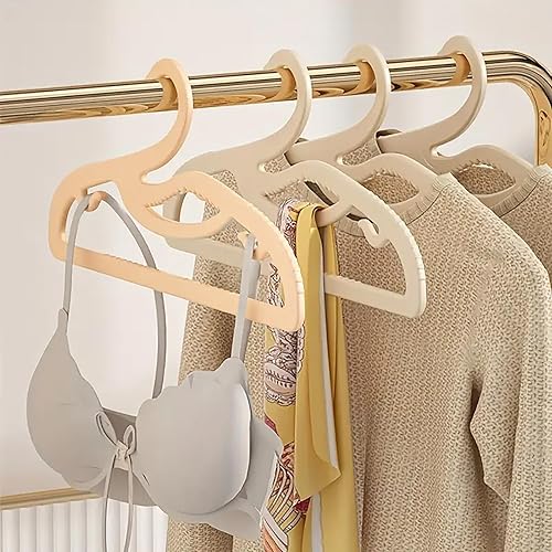 Miniatura 4 de Perchas de plástico para ropa, paquete de 20 unidades, apertura en forma de Z, perchas ultrafinas de cuello corto de 0.12 pulgadas, ahorran espacio