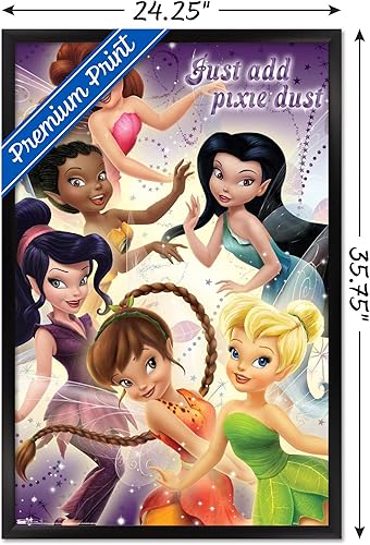 Miniatura 3 de Trends International Disney Tinker Bell - Póster de pared de hadas, 22.375 x 34 pulgadas, versión enmarcada en negro