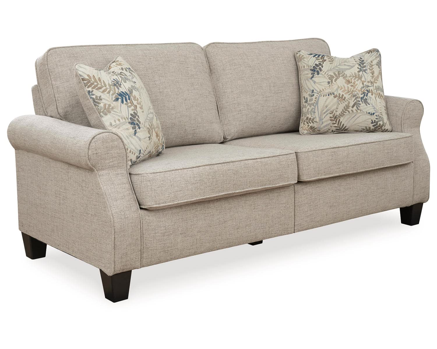 Signature Design by Ashley Alessio Modern Sofa with 2 Throw Pillows, Beige