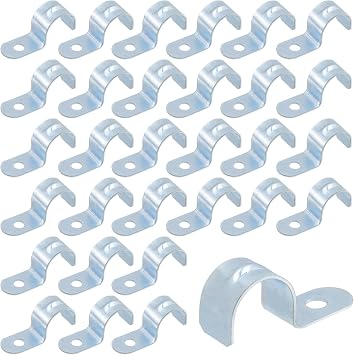 Oedema 50 Pcs M20 Rigid Pipe Strap Clamp Conduit Clamps Mounting Clamps with One Hole Heavy Duty Tube Strap Tension Clip for Pipe Fixing