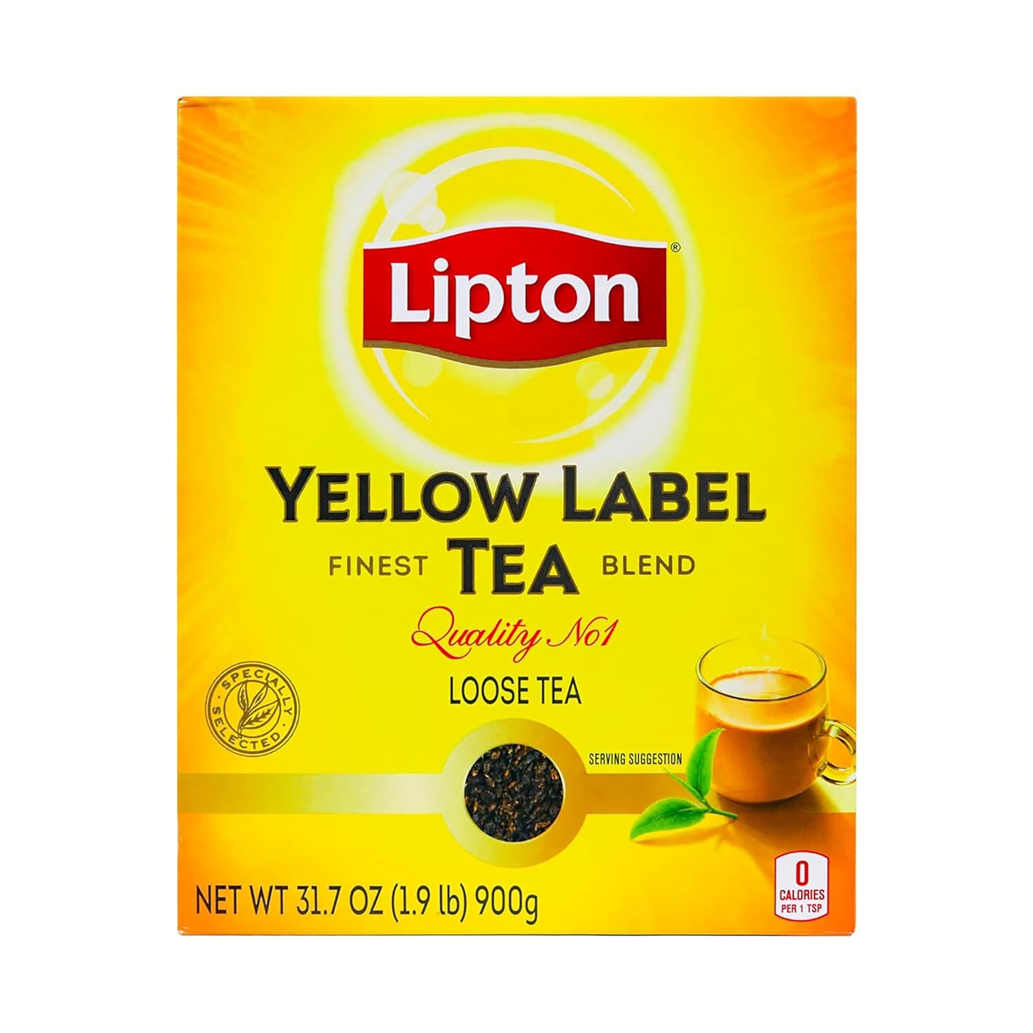 Lipton Yellow Label Finest Blend | Loose Black Tea | Premium Quality | Strong Flavor | Aromatic & Refreshing | 900 Grams (Pack of 1)