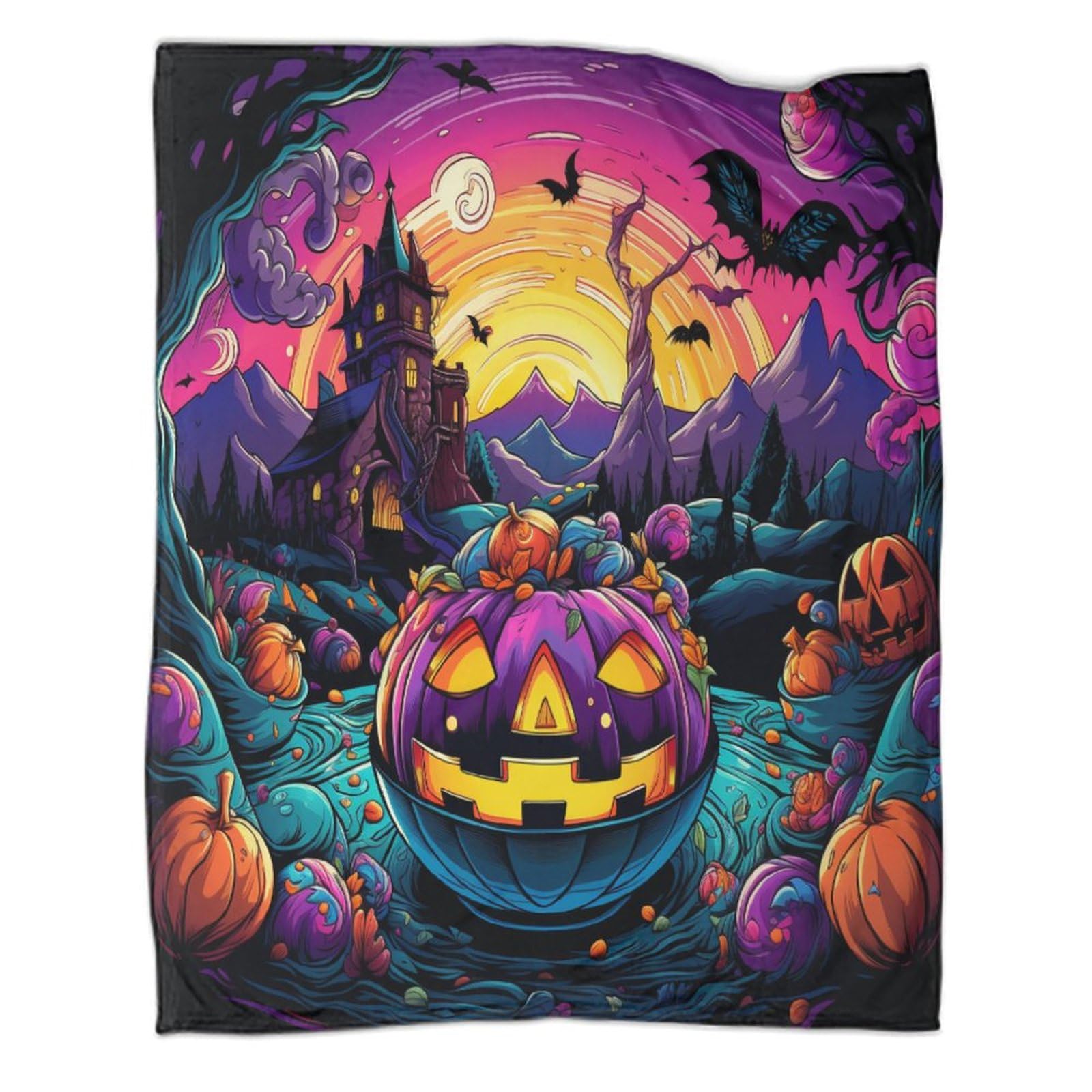 UENDOKRNN Halloween Pumpkin Blanket 3D Print Warm & Cosy Blankets For Beds, Bedding for Bed Couch, 40x50inch(100x130cm)