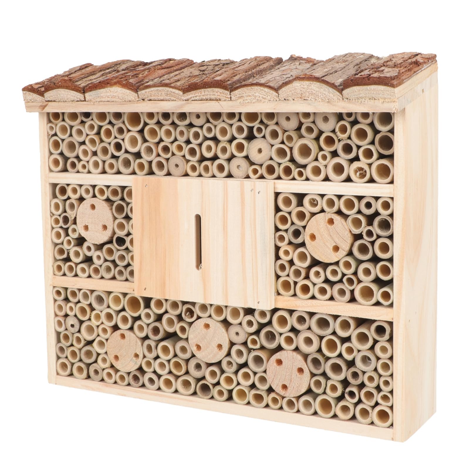Toyvian Casa Di Legno Per Api e Farfalle, Casetta Esterna Aperta Per Insetti, Decorazione Giardino Naturale Per Habitat e Nidificazione Ecologica