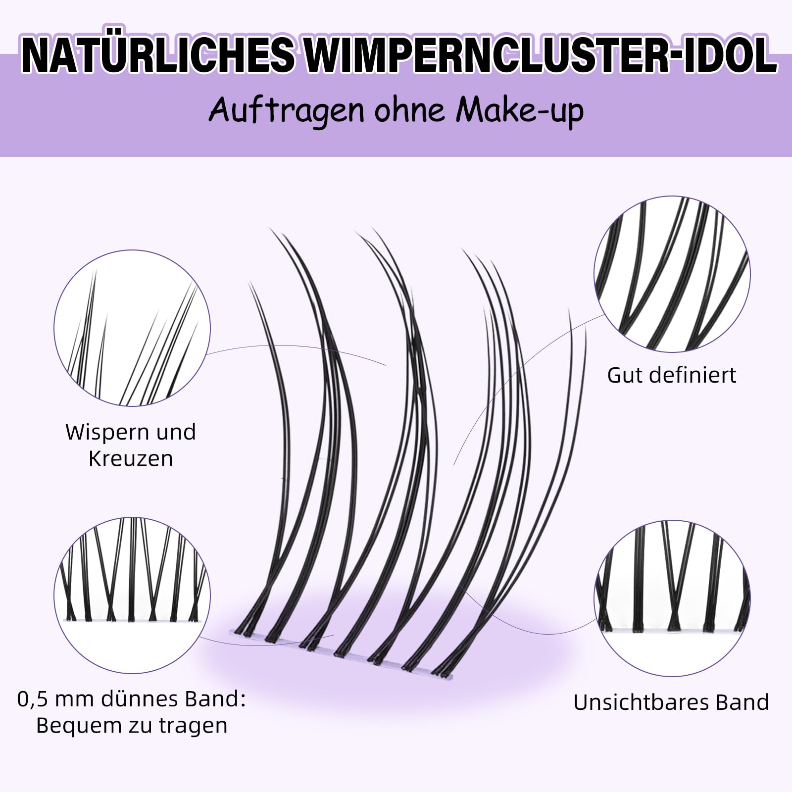B&Q 10 Paar Natürliche Wimpern Wie Bei Wmipern Mit Unsichtbare Band Keine Lash Map Erforderlich! Wimpernverlängerungsset Mit Wimpernkleber Und Pinzette Für Neueinsteiger (idol)