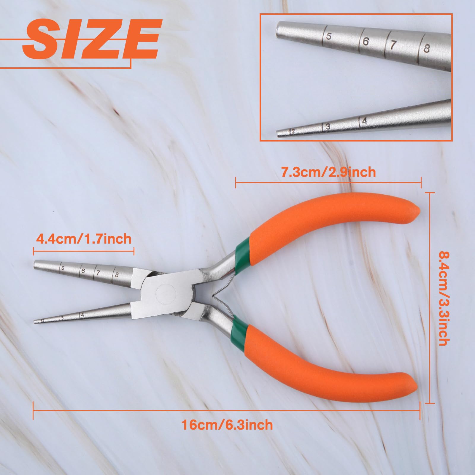 LEONTOOL Wire Looping Pliers Precision Round Nose Pliers 2mm to 8mm Bail Making Plier for Jewelry Making Looper Plier Wire Wrapping Tools for Bending Loops Hooks - Image 2