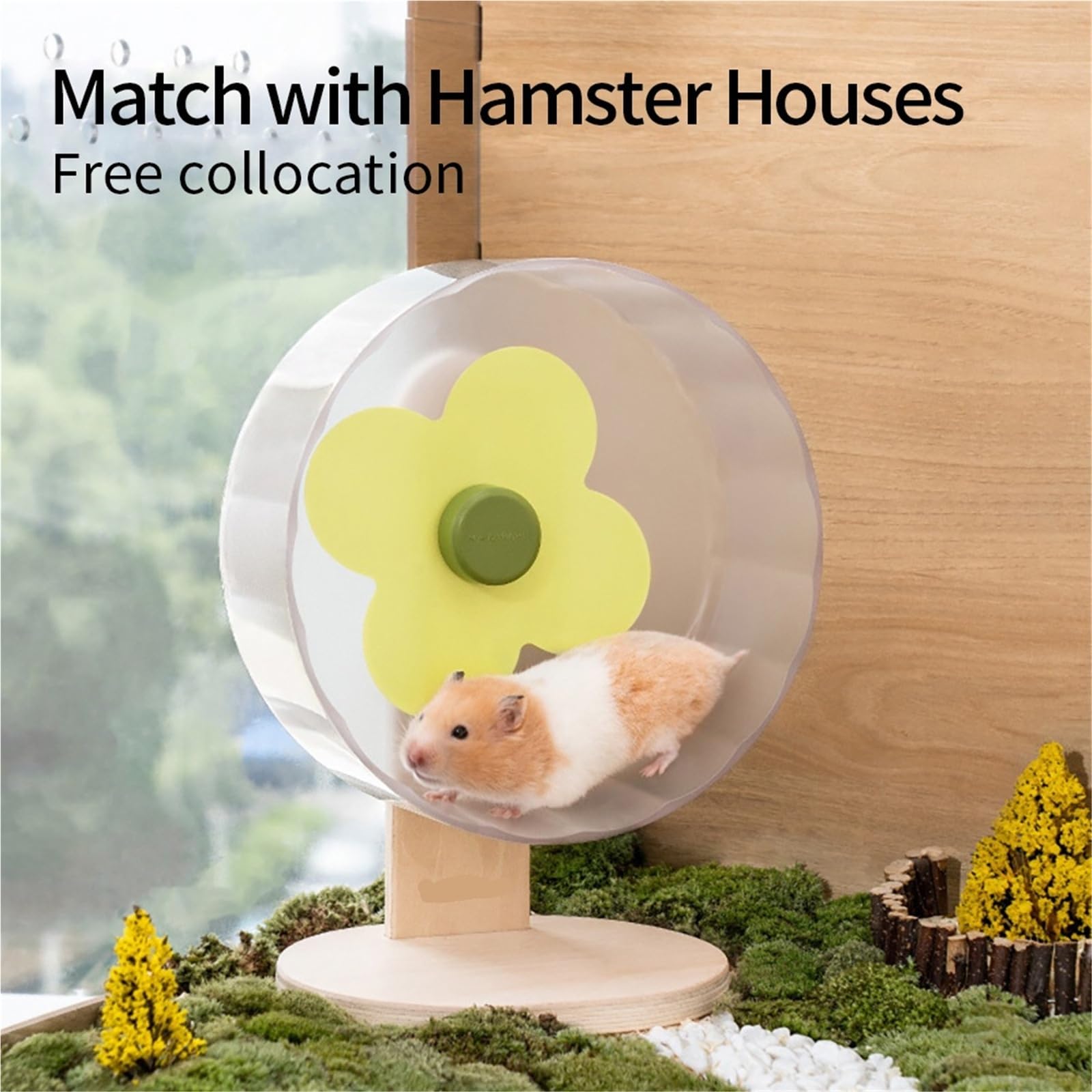 Rueda de hámster de 22 cm para mascotas, trotar, deportes, correr, accesorios para hámster, juguetes, animales pequeños, ratas, rueda de ejercicio, rueda de chinchilla (transparente)