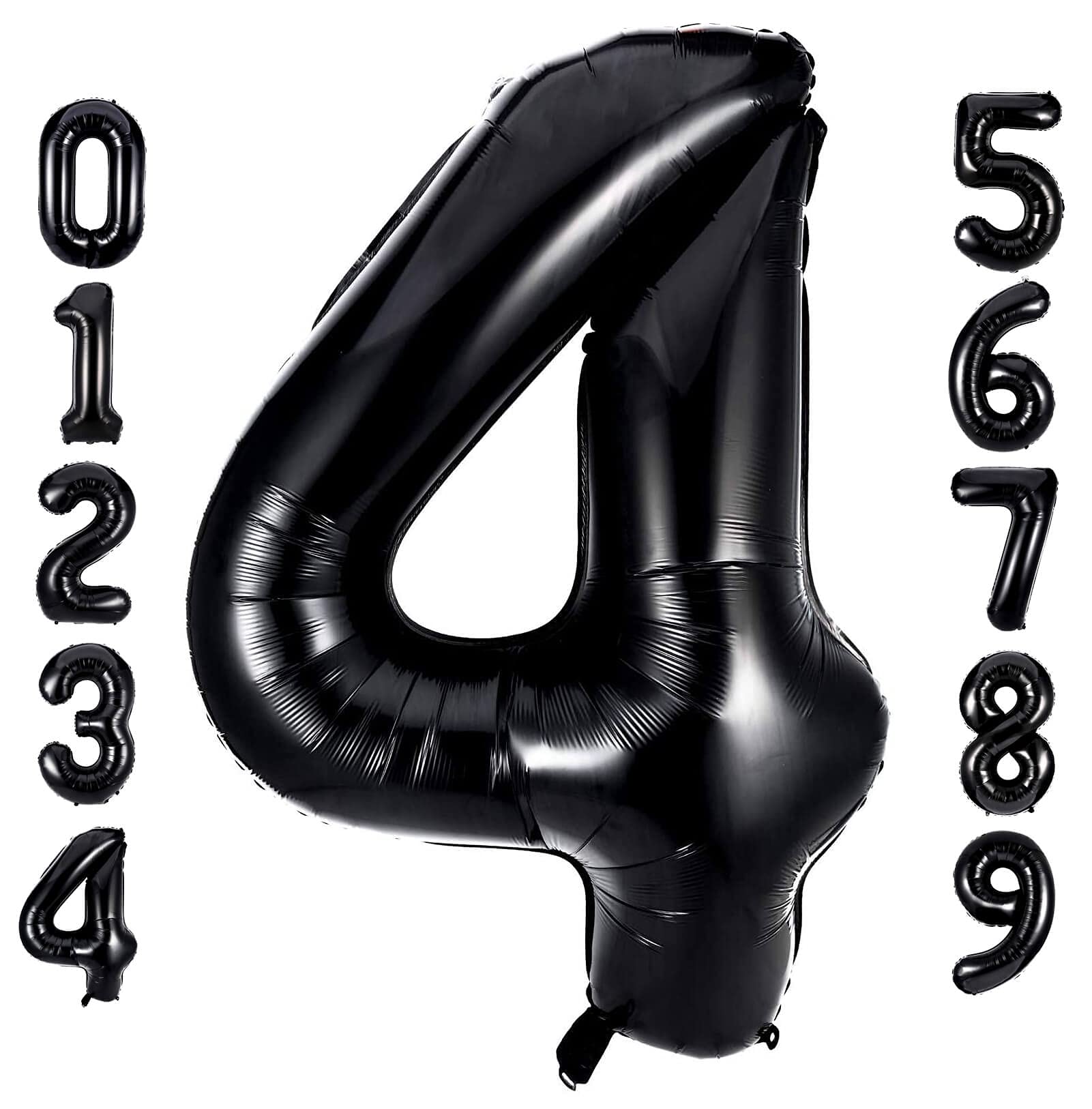 40 Inch Large Black Number 4 Balloon Extra Big Size Jumbo Digit Mylar Foil Helium Balloons for Birthday Party Celebration Decorations Graduations Wedding Anniversary Baby Shower Supplies Photo Shoot