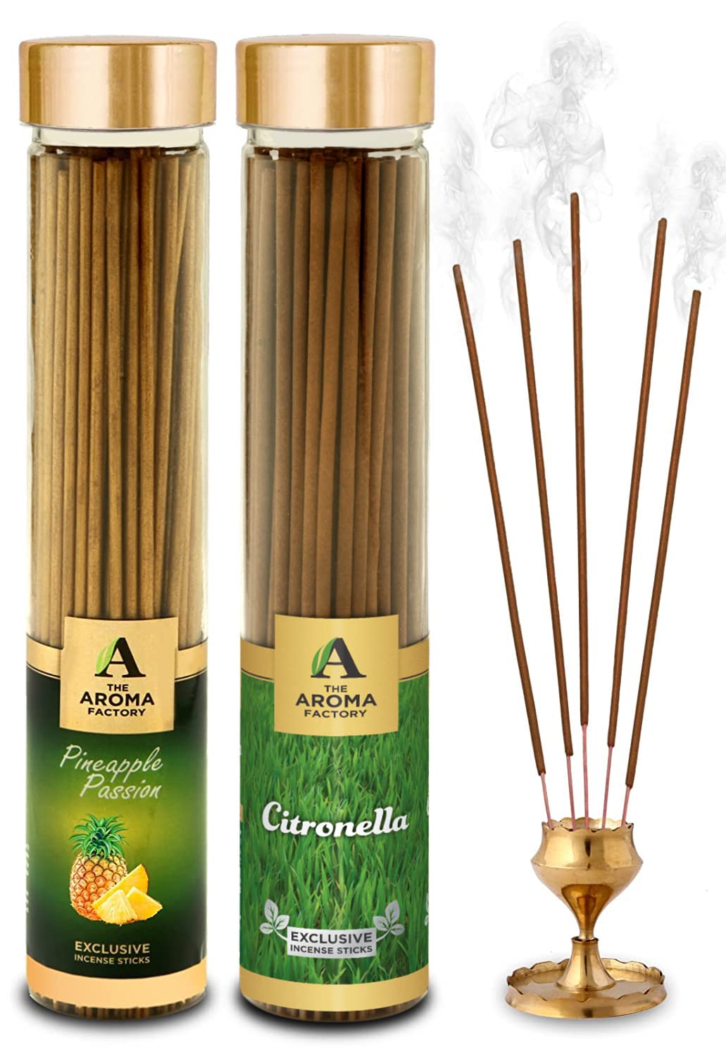 The Aroma FactoryMosquito Repellant and Pineapple Incense Sticks Agarbatti (Bottle Pack of 2 x 100)