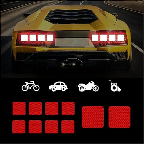 Adhesivos reflectantes fuertes, 10 calcomanĂas de advertencia de seguridad de alta intensidad, adhesivo autoadhesivo de visibilidad nocturna, Adhesivos reflectantes fuertes, 10 calcomanĂas de advertencia de seguridad de alta intensidad, adhesivo autoadhesivo de visibilidad nocturna,