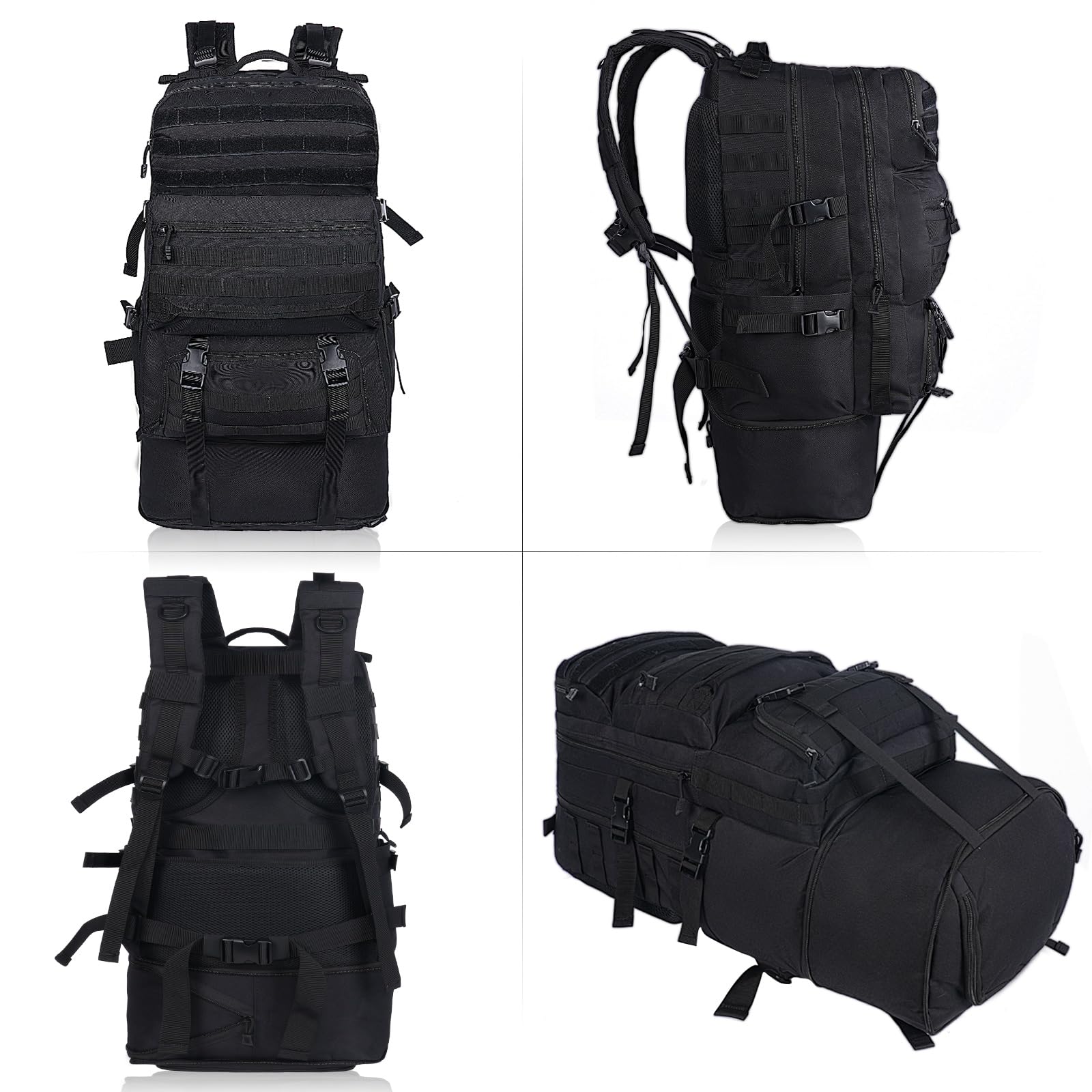 Oreunik Militär Rucksack Herren,45L Wasserdicht Taktischer Bundeswehr Rucksack Molle Rucksäcke Survival Backpack für Wandern im Freien Trekking Camping Wandern Angel Reise Arbeit