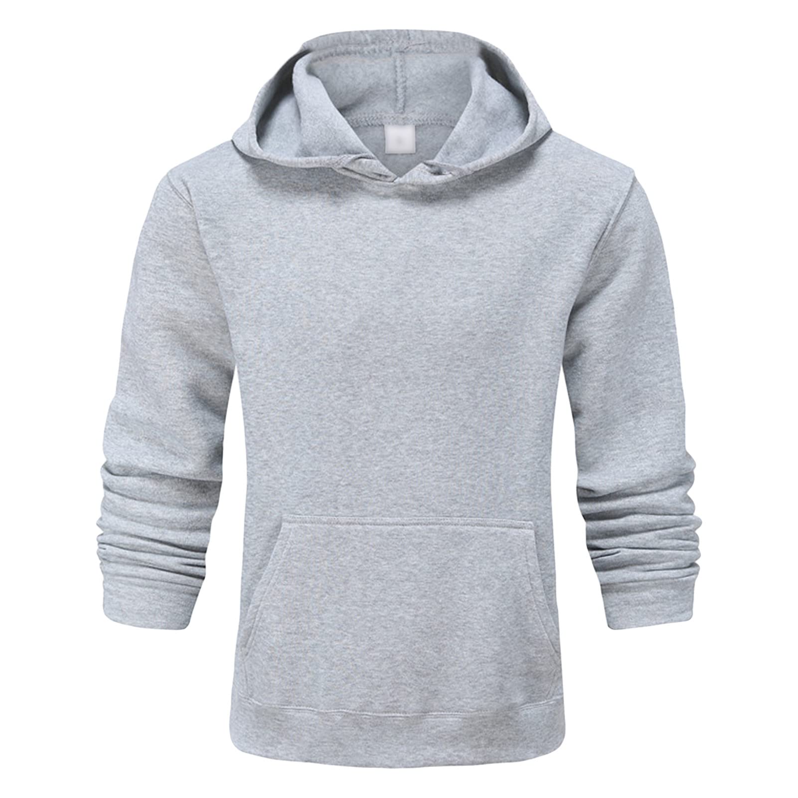 Maiyifu-GJ Pullover Hoodies for Men Classic Casual Solid Loose Fit Long Sleeve Hoodie Basic Lightweight Hooded Sweatshirt (Light Grey,3X-Large)