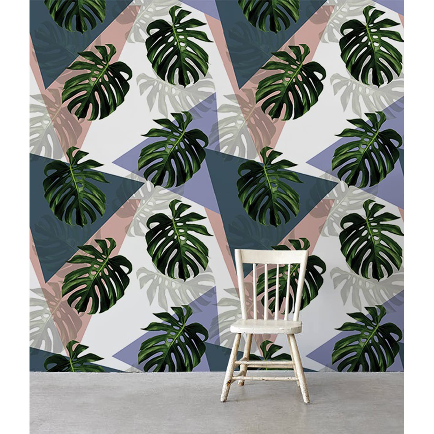 Papier peint latex Monstera tropical grand format 290x290cm cuisine