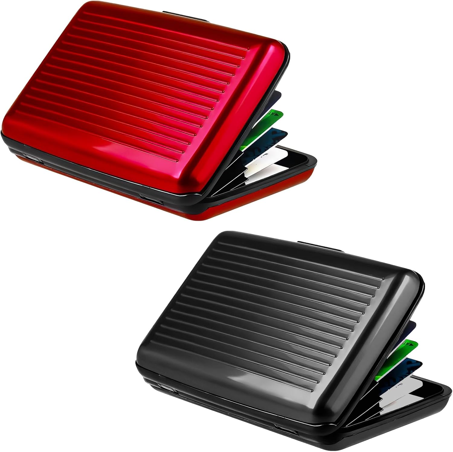 Credit Card Holder Protector Credit Card Wallet Slim Metal Case For Women Or Men Matte Black 2854734864248 - View #9